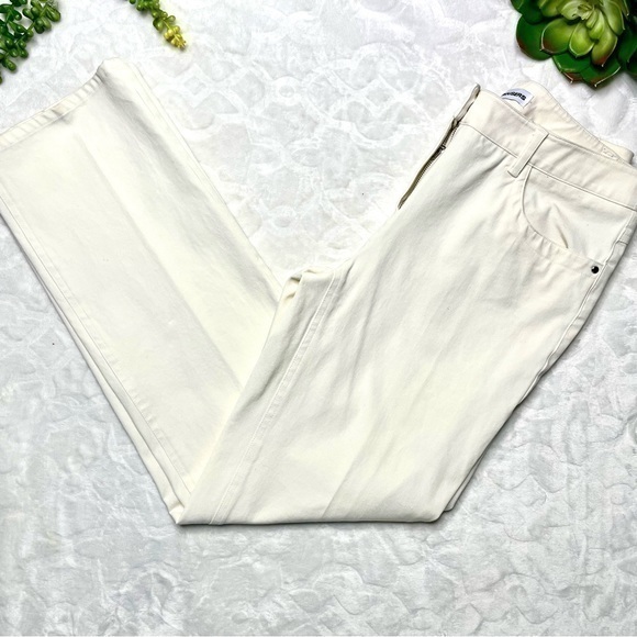 & Trousers Pants - & Trousers Women's Straight Cut Relaxed Fit Mid Rise Stretch Trousers in Ivory